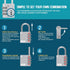 ZarkerXD35 3-Digit Combination Lock, Padlock for School, Gym, Sports Locker, Outdoor Storage (1-Pack, Pink)
