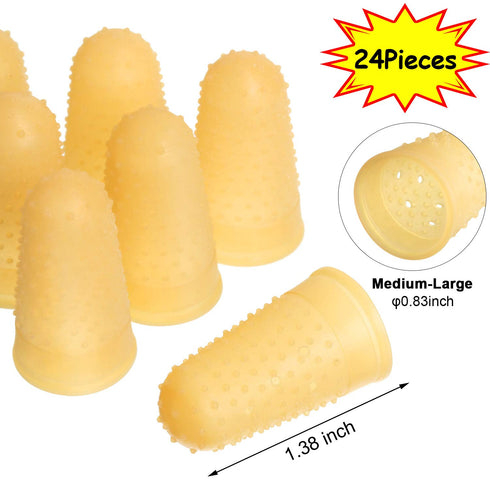 SATINIOR 24 Pieces Rubber Finger Covers for Money Counting, Writing, Sorting, Protectors for Hot Glue Tasks