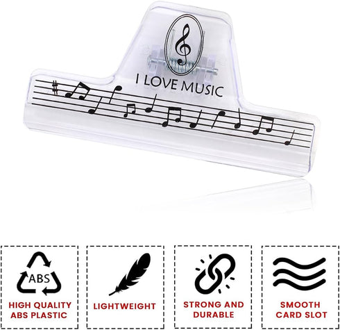 KingPoint Packaging Music Note Clips Plastic Sheet Clips Book Clips Clamps Clips Stationary Clips Perfect Document