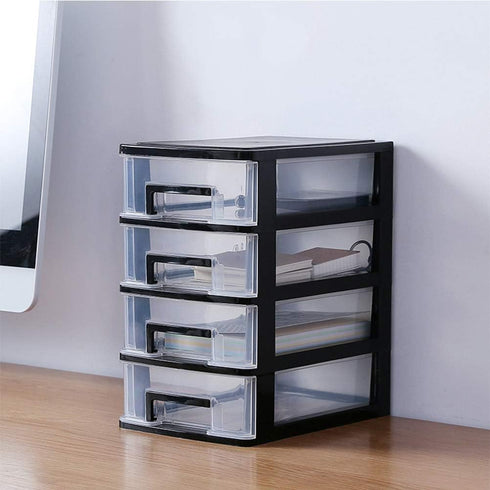 Gatuida 3 Drawer Desktop Organizer, Clear Plastic Desk Storage Box, Makeup Organizer for Office Supplies
