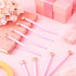 Chinco 12 Pieces Pink Heart Shaped Retractable Metal Pens, Cute Black Ink Ballpoint for Women Gifts