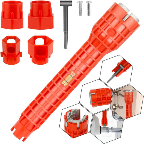 14 in 1 Multifunctional Faucet and Sink Installer Wrench, Suitable for Installing Pipes under Bathrooms, Toilets,