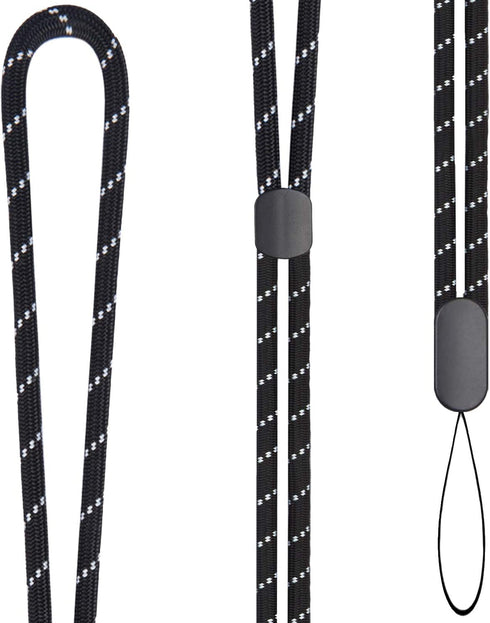Lanyards 6 Pack Adjustable Neck Lanyard, Black Straps for ID Badge Holder, Keys, Office, Cruise