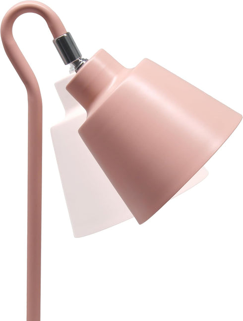 LD1079-BPK 16" Simple Designs Sleek Essentials Metal Looped Desk Task Lamp with Adjustable Shade, for Office, Desk