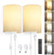 GOODATE Plug in Wall Sconces, Stepless Colors 2700K-6500K & Stepless Dimming, Wall Sconces