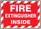 Accuform Signs LFXG571XVE Safety Label, "FIRE Extinguisher Inside", 3.5" x 5" x 0.006", Adhesive Dura-Vinyl, White Red
