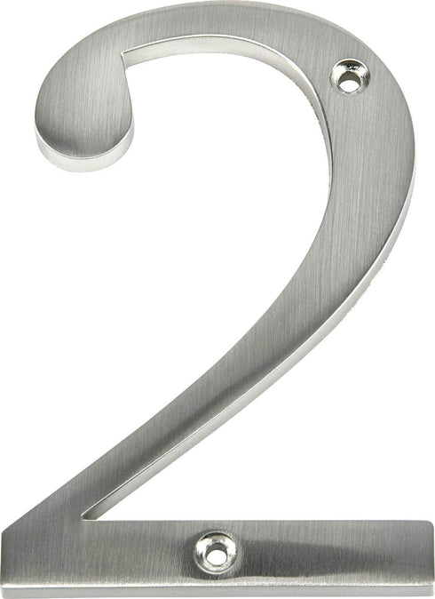 Distinctions 843322 House Number 2, Brushed Nickel Zinc Flush Mount Address Number,