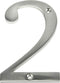Distinctions 843322 House Number 2, Brushed Nickel Zinc Flush Mount Address Number,