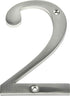 Distinctions 843322 House Number 2, Brushed Nickel Zinc Flush Mount Address Number,