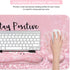 Large Mouse Pad and Keyboard Wrist Rest, 4-in-1 Gaming Desk Pad with Wrist Support for Home Office Study Game-Pink