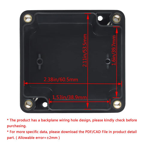 LeMotech Electrical Box ABS Plastic Project Box IP65 Waterproof Junction Box Project Case Universal Enclosure for Electronics Black 2.48x 2.28x 1.37 inch(63x58x35mm)(Pack of 1)