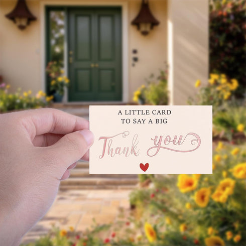 WTYONZEL 200Pcs 2" 3.5" Mini Thank You Card, x Thank You for Your Order Cards,Small Customer Appreciation Card