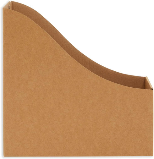 Juvale 8-Pack Kraft Paper Cardboard Magazine File Holder Boxes with Labels for Document Storage Organizer