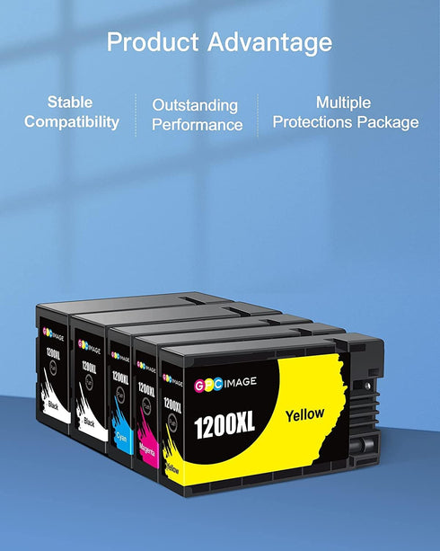 GPC Image Compatible Ink Cartridge Replacement for Canon PGI-1200XL for MAXIFY MB2320 MB2020 (5-Pack)