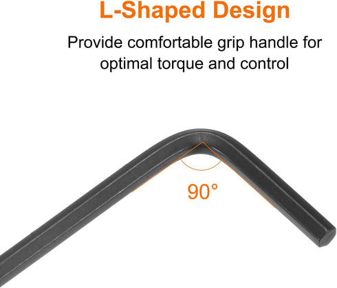 5pcs Hex Key Wrench 2.5mm L-Shape Chrome Vanadium Steel Metric Tool for Home Repair, Black