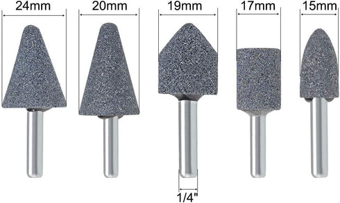 uxcell Abrasive Stone Points Set, Grinding Wheel Polishing Head Bit with 6mm Shank, 10Pcs
