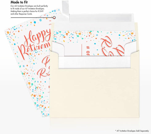 LUXPaper A2 Invitation Envelopes | 50 Qty | Peel & Press | 4 3/8" x 5 3/4" | White Linen | 80lb. Text