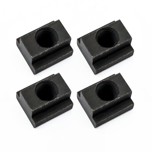 4pcs 3/8”-16 Threaded T-Slot Nuts, Black Oxide Finish Sliding Nuts T Track Accessories, Hammer Head Fastener for