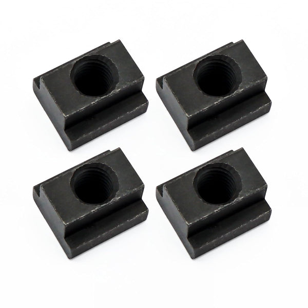 4pcs 3/8”-16 Threaded T-Slot Nuts, Black Oxide Finish Sliding Nuts T Track Accessories, Hammer Head Fastener for