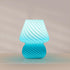 Bulb ONEWISH Mushroom Lamp, Small Table Lamp with Sea Blue Striped Glass, Nightstand Lamp Included