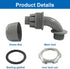 Aoserge 1/2 Inch Grey Plastic Liquid Tight Connector - Flexible Non-Metallic Electrical Conduit Fitting for Secure Wire