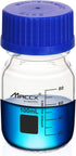 3.4oz (100ml) Glass Round Media Storage Bottles, Heavy-duty Borosilicate with GL45 Screw Cap, Pack of 12