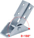 2 Pcs Adjustable Brace Fitting for 1/2" Bolt in 1-5/8" Strut Channel, 5mm Thickness, Electrogalvanized