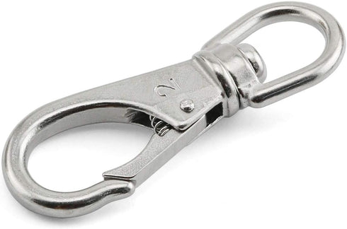 1-Pack M6 Swivel Eye Snap Hook 304 Stainless Steel Multi-Use Spring Snap Hook for Boat Marine Pet Chains