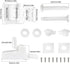 Meaferks Set lids,1 (2Pcs- MFL15) Toilet Seat Hinges Replacement Parts White Plastic Hinge with Screws, Connectors