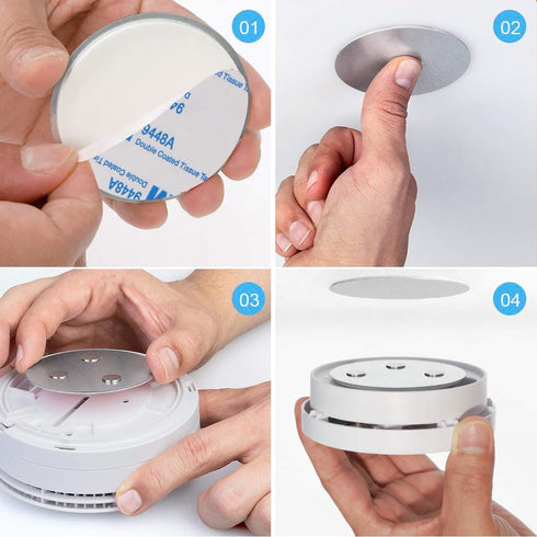 ILSSLI 3PCS Magnetic Smoke Detector Sticky Pads Magnetic Adhesive Pads Magnetic Smoke Alarm Fixing Mount No Drilling