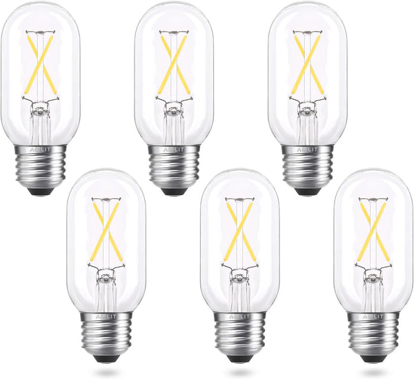T45/T14 E26 Light Bulbs 25 Watt Equivalent, Dimmable, Clear Natural White 4000K,