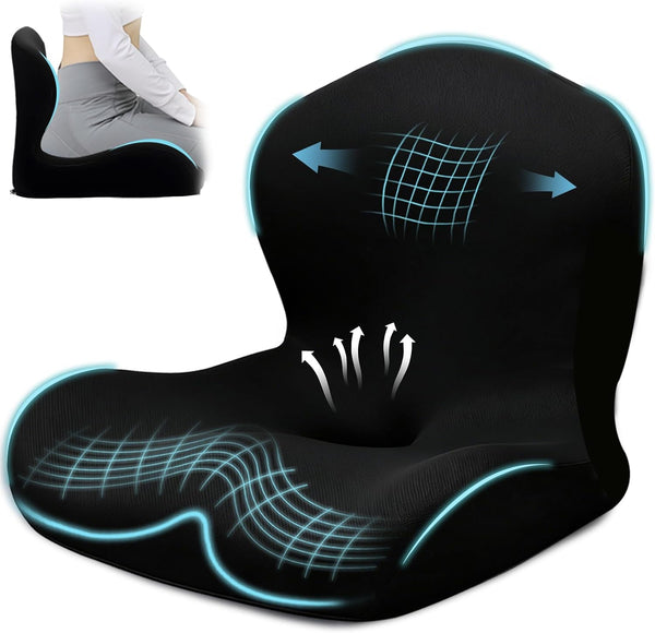 BANKQF Seat Cushion for Office Chair and Car, L-Shaped Ergonomic Car Seat Cushions,