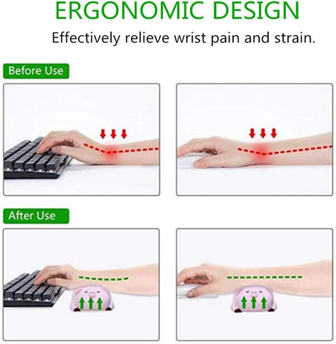 Small Wrist Rest Mouse Pad, Mini Cute Pig Shape Ergonomic Memory Foam Cushion for Office Computer Laptop, Comfortable