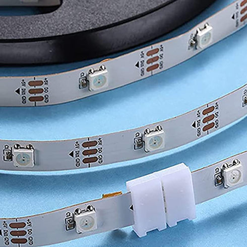 10 Pcs 3-Pin RGB LED Light Strip Connectors, 10mm Wide Gapless Solderless Adapter for SMD 5050 Multicolor