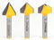 YONICO V Groove Router Bit Large 3 Bit Set 1/4-Inch Shank 14391q