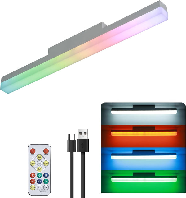 Clnutrieve Wireless Vanity Lights For Mirror,16 Inches Rechargeable Magnetic RGBW Makeup Light With