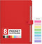 Forvencer Expanding File Folder, 8 Pocket Accordion Organizer, Cute Red Portable Document Folders for School Office