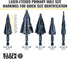 Klein Tools QRST14 Step Drill Bit, Quick Release, Spiral Double-Fluted, 3/16 to 7/8-Inch, Hex Shank, Cut Steel