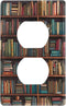 Duplex Receptacle Outlet Wall Plate - 1 Gang Standard Size Library Bookshelf