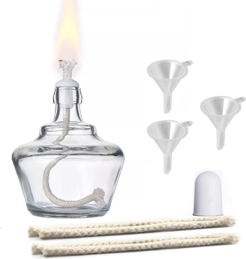 Dental Alcohol Lamp, Glass Alcohol Burner Lamp for Lab or School Chemistry, Heating Equipment with 5 Replacement Wicks