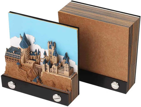 Tastefully 3D Memo Pad - 1Pc, 146 Sheets Carving Art Notepad, DIY Sticky Post for Office/Reading Room with Gift Box