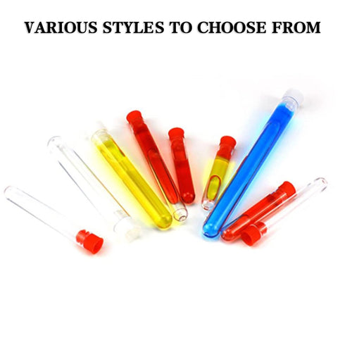 Othmro 300Pcs Clear Plastic Test Tubes with Red Caps, 12mmx75mm Mini Test Tubes for Laboratory Use
