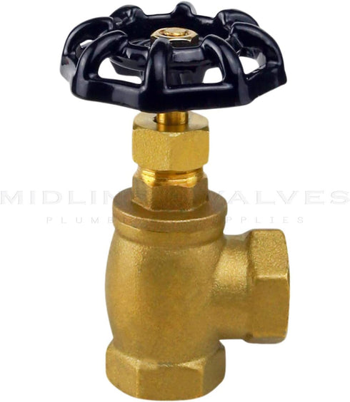 Everflow Supplies 74122-NL 1/2" Angle Short Globe Valve With Female Threaded IPS Connections by Midline Valve