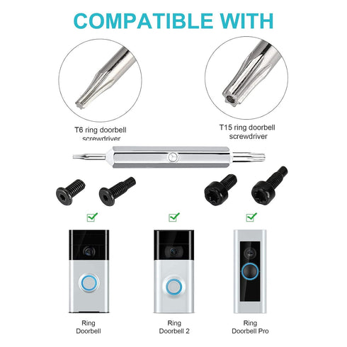 Ring Doorbell Screwdriver Replacement & Charger Cable Cord, Fit Video Doorbell 2 3 Pro & Elite Security
