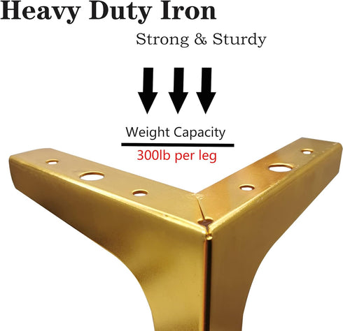 M MIMHOOY 5 Inch Set 4 Gold Furniture Legs, Legs for Furniture of Cabinet Legs, Dresser Legs for Cabinet Cupboard Sofa