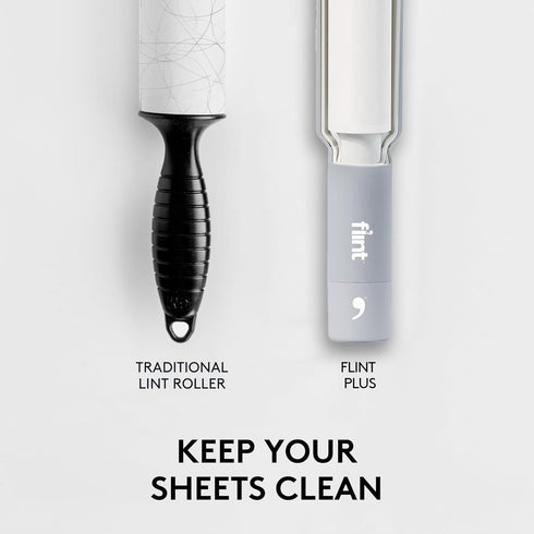 Flint Plus Retractable Lint Remover & Pet Hair Roller for Clothes – Refillable & Reusable with 70 Extra Sticky Sheets