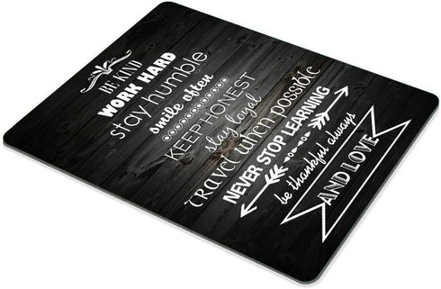 SSOIU Inspirational Positive Quote Mouse Pad, Vintage Black Old Wood Design, Be Kind Work Hard Stay Humble