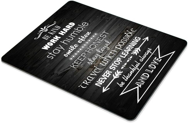 SSOIU Inspirational Positive Quote Mouse Pad, Vintage Black Old Wood Design, Be Kind Work Hard Stay Humble