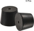 MECCANIXITY Black Rubber Tapered Plug 30mm to 37mm with Hole, Test Tubes Bungs Stopper for Lab Home, 5 Pieces