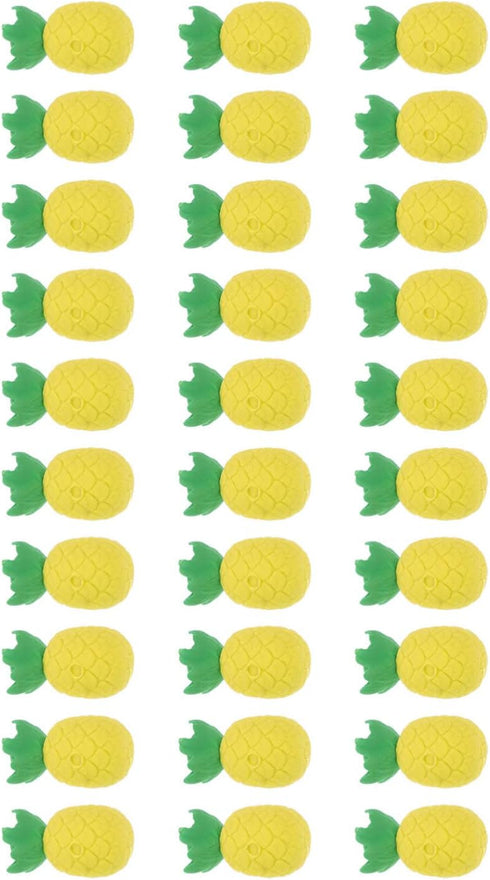 NUOBESTY 30Pcs Mini Pineapple Erasers, Cute Pencil Erasers in Pineapple Shape for Kids Party Bag Favors, Classroom